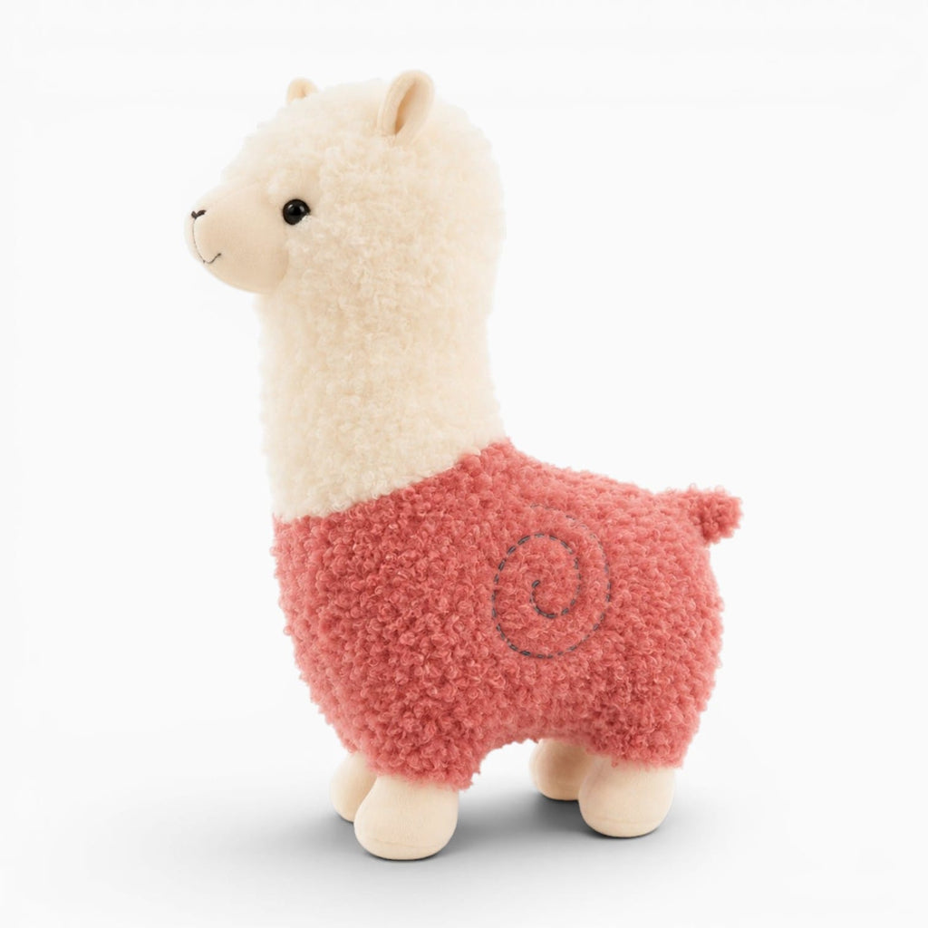 Pluschtierland Alpaka-Kuscheltier in Rosa und Creme Alpaka-Kuscheltier in Rosa und Creme