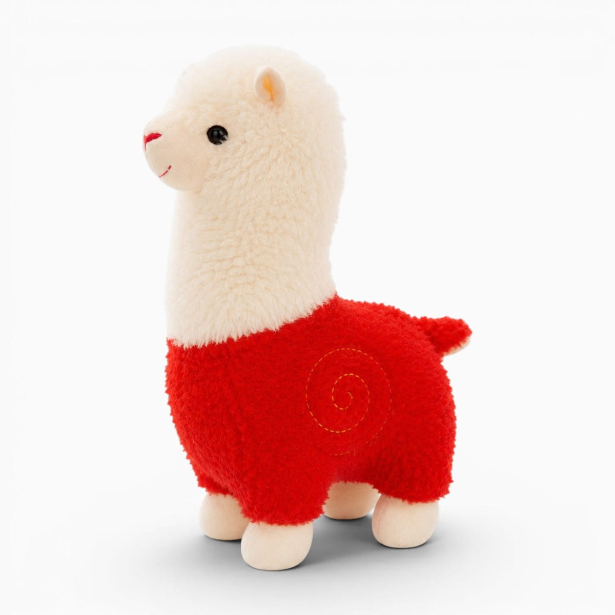 Pluschtierland Alpaka-Kuscheltier in Rot und Creme Alpaka-Kuscheltier in Rot und Creme