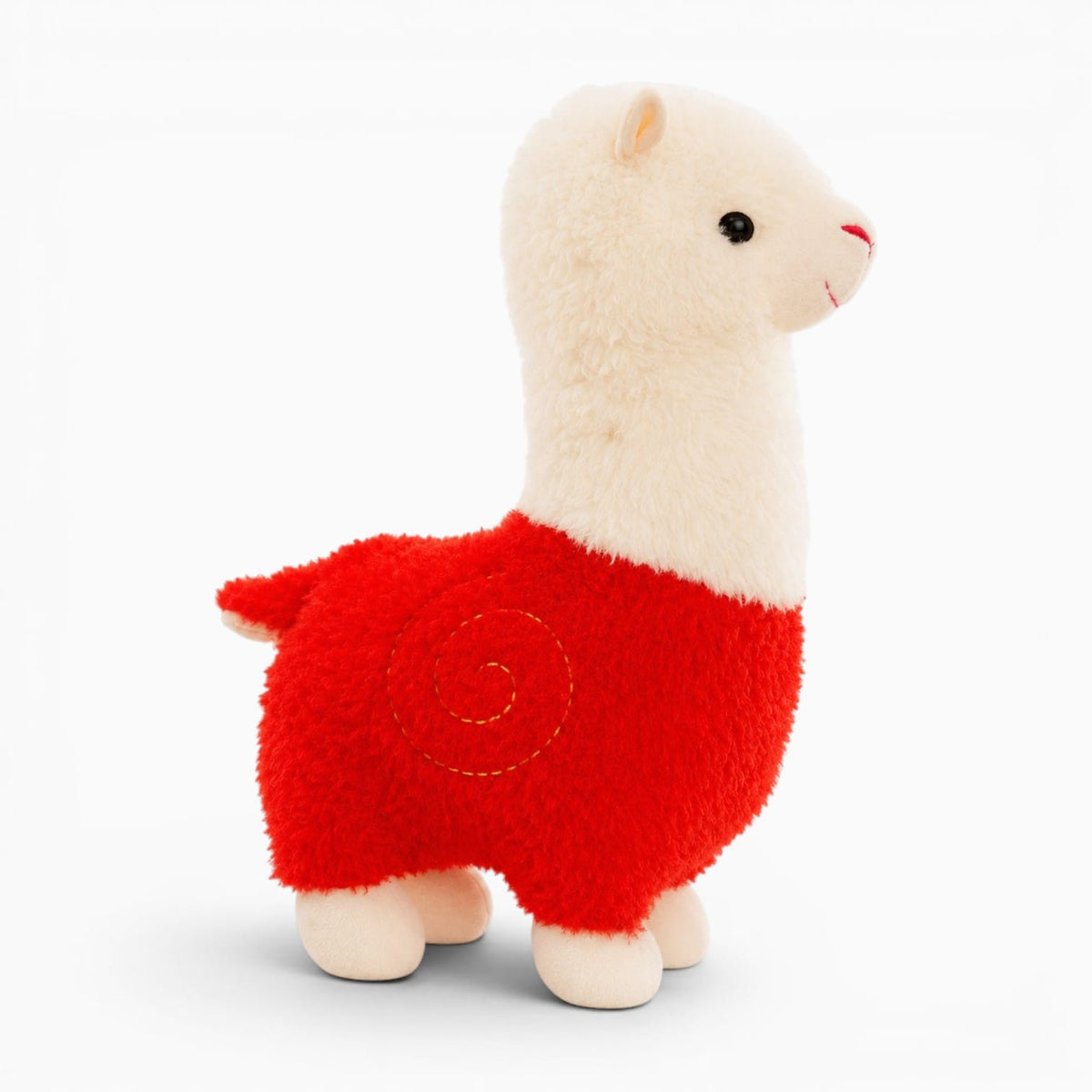 Pluschtierland Alpaka-Kuscheltier in Rot und Creme Alpaka-Kuscheltier in Rot und Creme