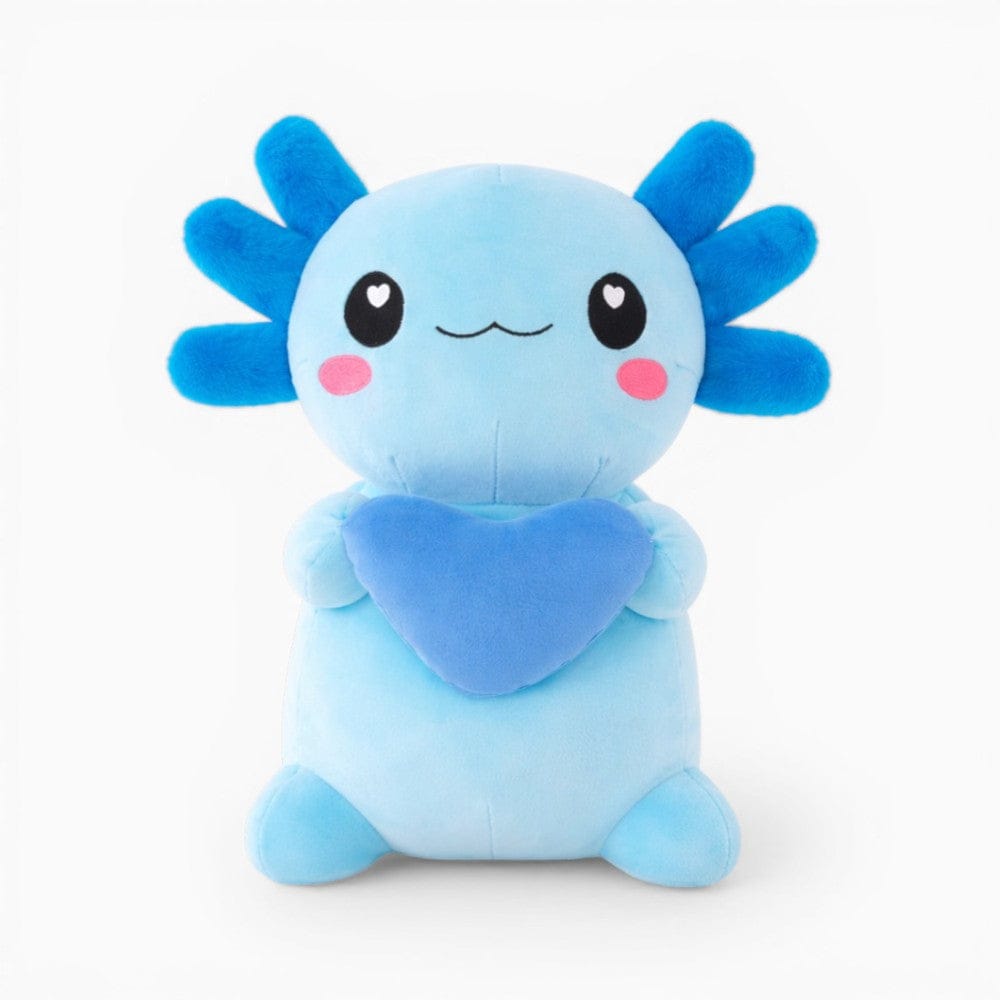 Pluschtierland Axolotl Kuscheltier blau mit Herz Kawaii Axolotl Kuscheltier blau mit Herz Kawaii