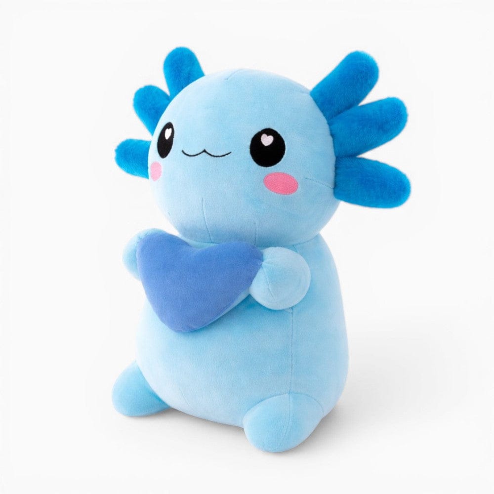Pluschtierland Axolotl Kuscheltier blau mit Herz Kawaii Axolotl Kuscheltier blau mit Herz Kawaii