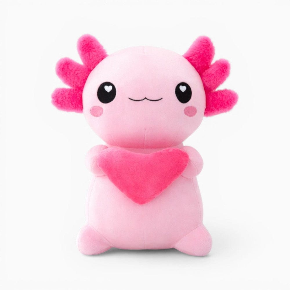 Pluschtierland Axolotl Kuscheltier rosa mit Herz Kawaii Axolotl Kuscheltier rosa mit Herz Kawaii