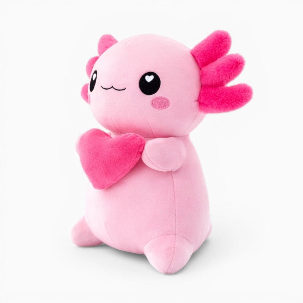 Pluschtierland Axolotl Kuscheltier rosa mit Herz Kawaii Axolotl Kuscheltier rosa mit Herz Kawaii