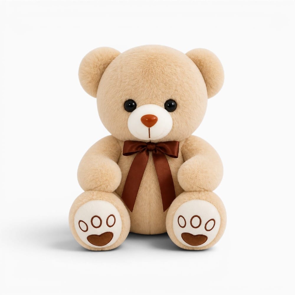 Pluschtierland Beige Teddybär Plüschtier mit Schleife Beige Teddybär Plüschtier mit Schleife