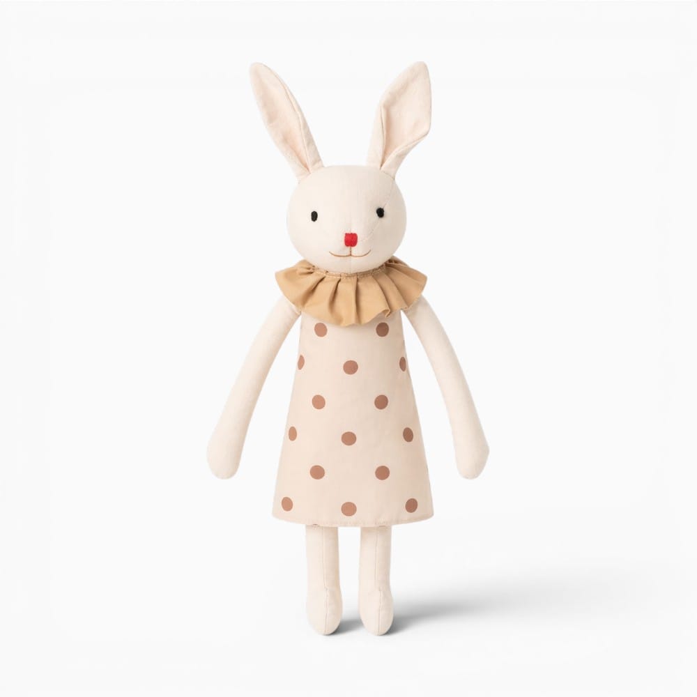 Pluschtierland Beiges Hasen Kuscheltier mit Kleid Beiges Hasen Kuscheltier mit Kleid