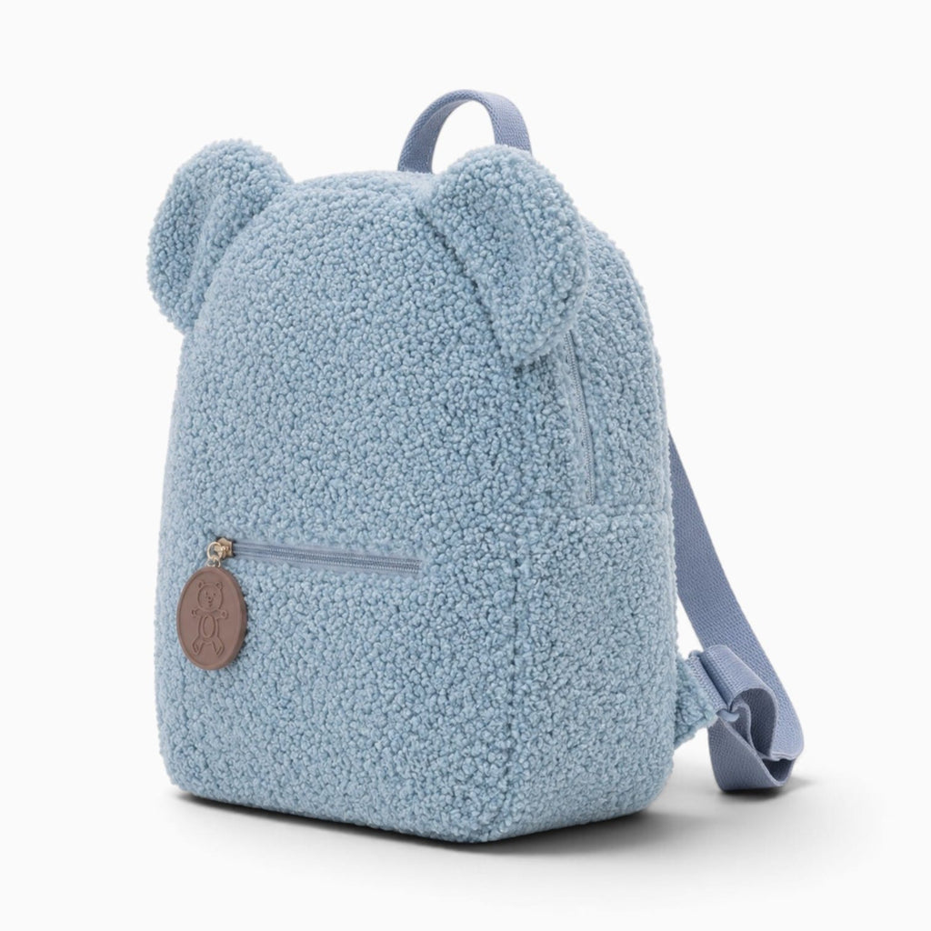 Pluschtierland Blauer Plüsch-Rucksack mit Bärenohren Blauer Plüsch-Rucksack mit Bärenohren