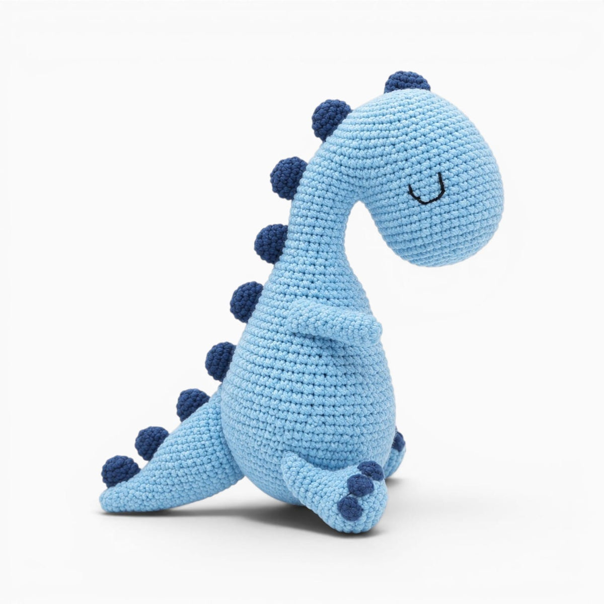 Pluschtierland Blaues gehäkeltes Dinosaurier Kuscheltier Blaues gehäkeltes Dinosaurier Kuscheltier