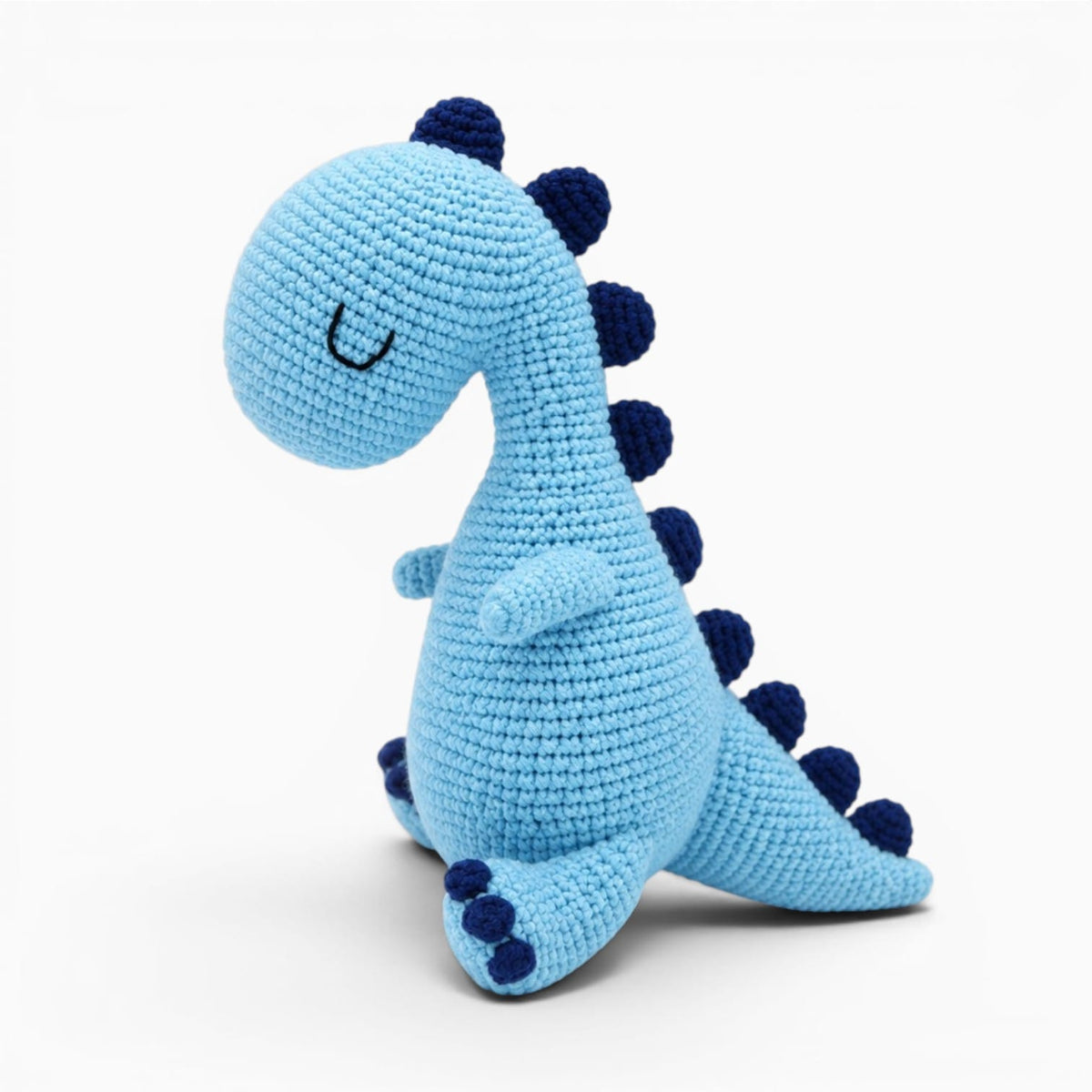 Pluschtierland Blaues gehäkeltes Dinosaurier Kuscheltier Blaues gehäkeltes Dinosaurier Kuscheltier