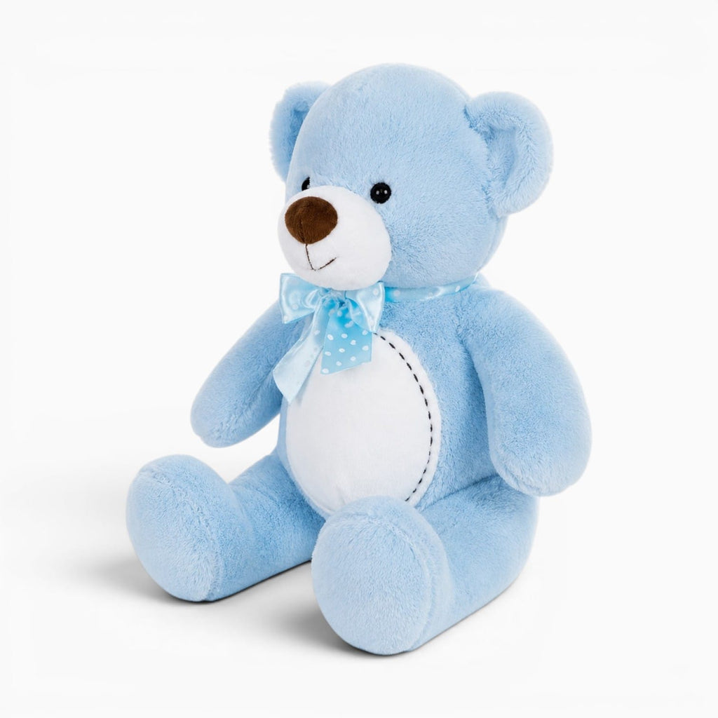 Pluschtierland Blaues Teddybär Kuscheltier mit Schleife Blaues Teddybär Kuscheltier mit Schleife