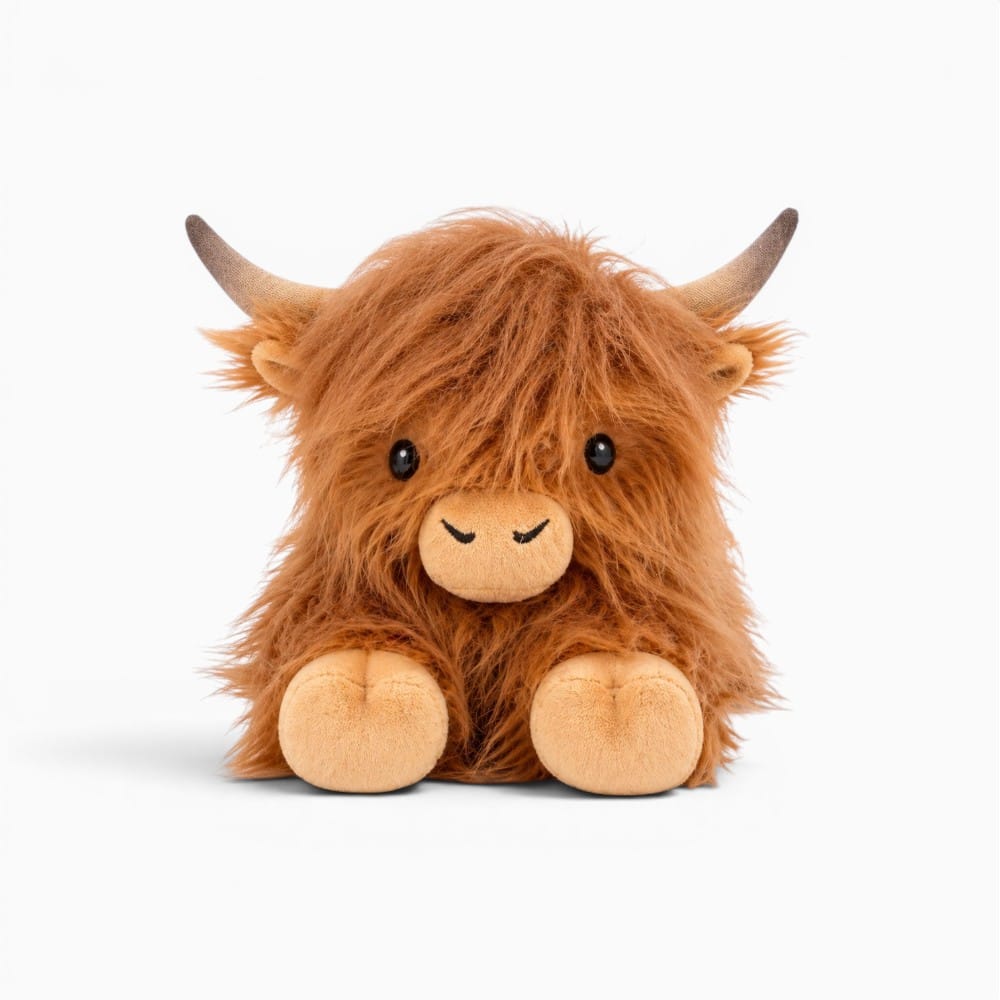 Pluschtierland Braunes Highland Kuh Kuscheltier aus Baumwolle Braunes Highland Kuh Kuscheltier aus Baumwolle