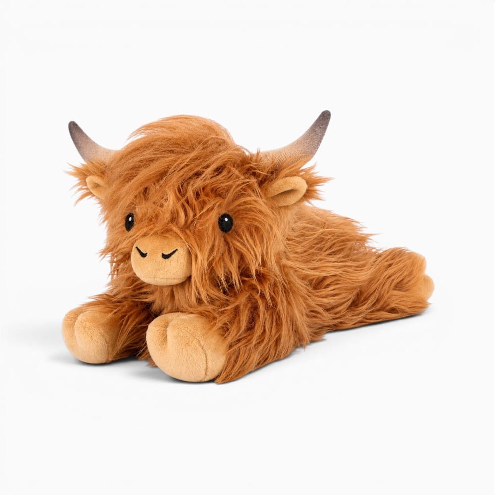 Pluschtierland Braunes Highland Kuh Kuscheltier aus Baumwolle Braunes Highland Kuh Kuscheltier aus Baumwolle