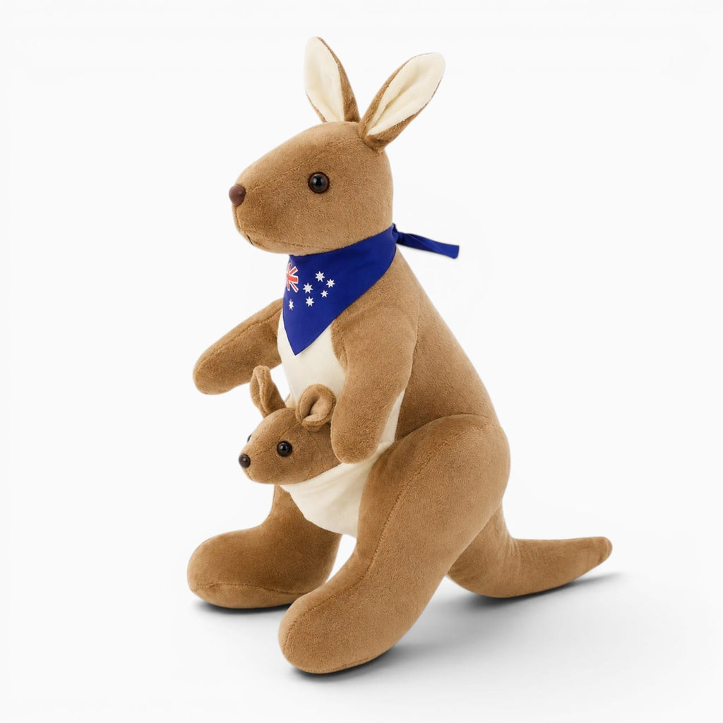 Pluschtierland Braunes Känguru Kuscheltier Mit Baby Braunes Känguru Kuscheltier Mit Baby