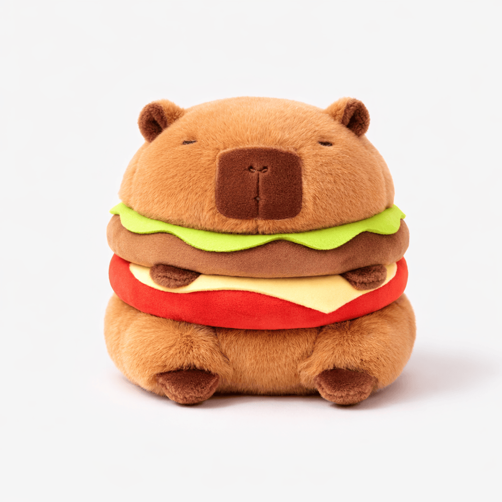 Pluschtierland Capybara Hamburger Kuscheltier lustig Capybara Hamburger Kuscheltier lustig