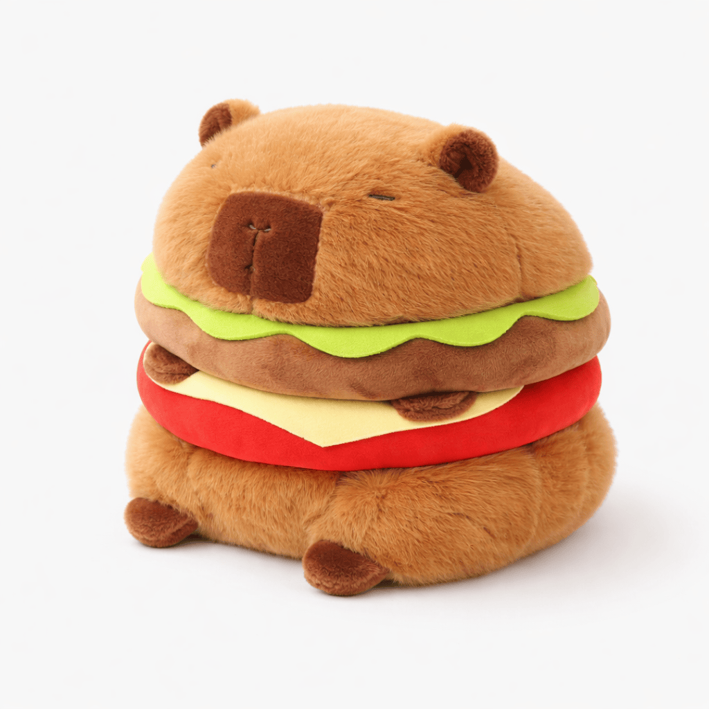 Pluschtierland Capybara Hamburger Kuscheltier lustig Capybara Hamburger Kuscheltier lustig