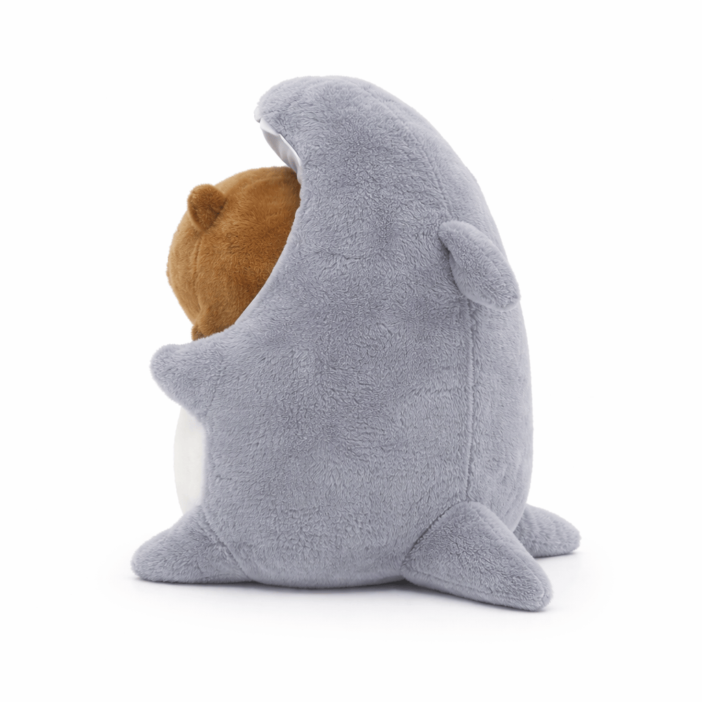 Pluschtierland Capybara Kuscheltier im Hai-Kostüm Capybara Kuscheltier im Hai-Kostüm