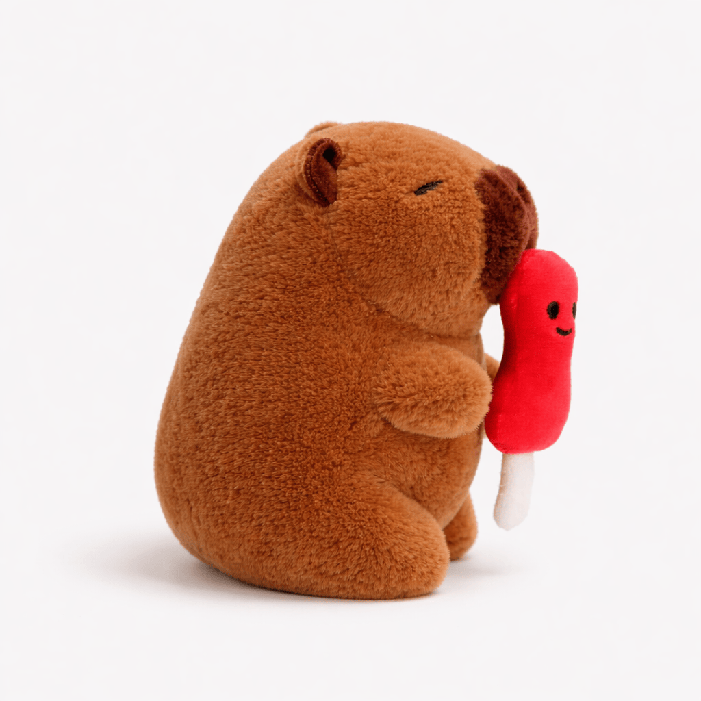 Pluschtierland Capybara Kuscheltier mit Eis am Stiel Capybara Kuscheltier mit Eis am Stiel