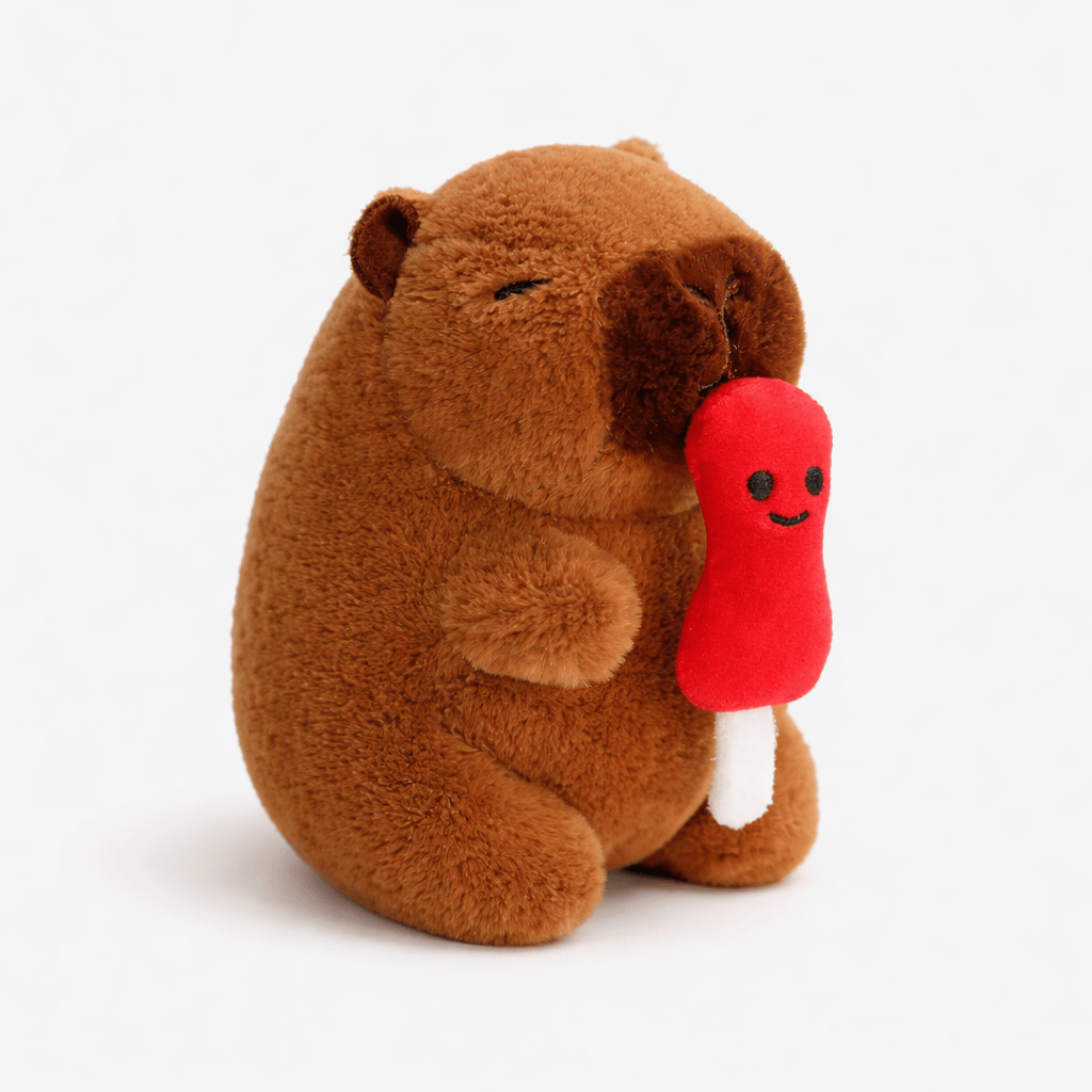 Pluschtierland Capybara Kuscheltier mit Eis am Stiel Capybara Kuscheltier mit Eis am Stiel