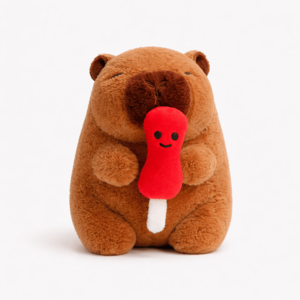 Pluschtierland Capybara Kuscheltier mit Eis am Stiel Capybara Kuscheltier mit Eis am Stiel