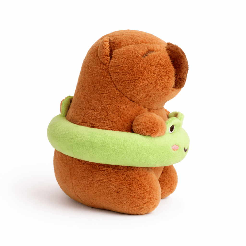 Pluschtierland Capybara Kuscheltier mit Frosch-Schwimmring Capybara Kuscheltier mit Frosch-Schwimmring