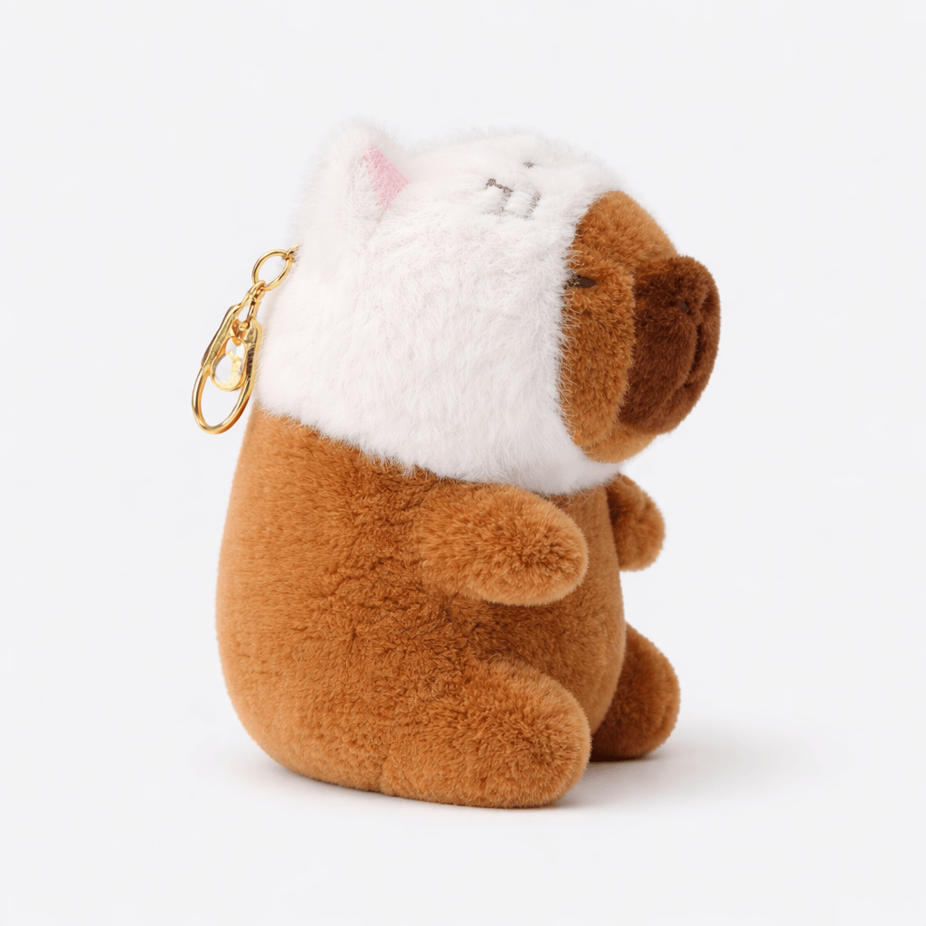 Pluschtierland Capybara Kuscheltier mit Katzen-Kapuze Capybara Kuscheltier mit Katzen-Kapuze