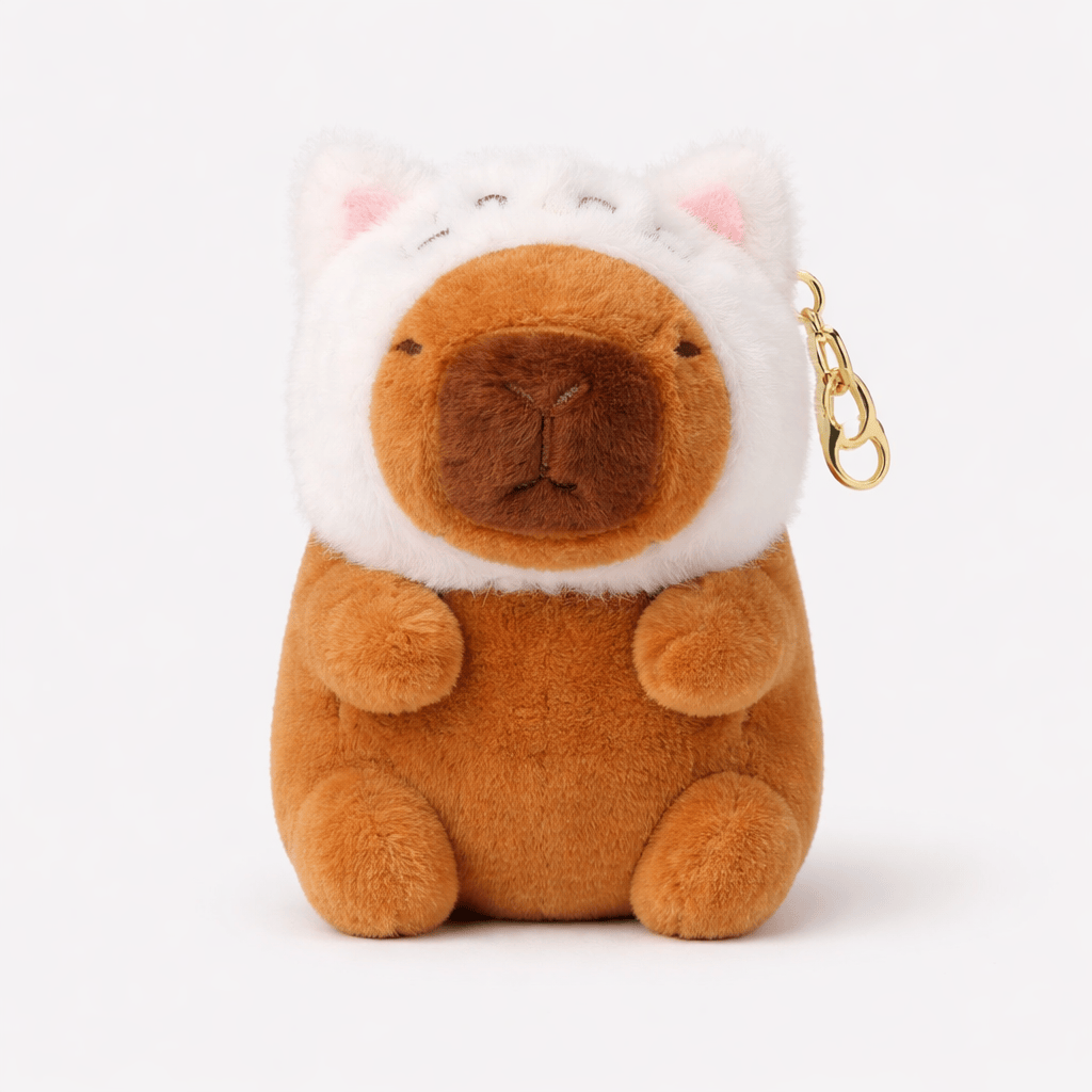 Pluschtierland Capybara Kuscheltier mit Katzen-Kapuze Capybara Kuscheltier mit Katzen-Kapuze