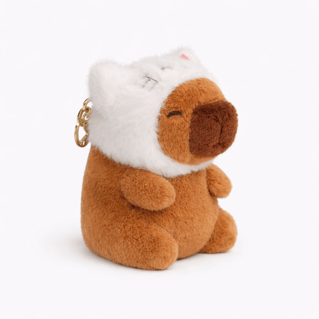 Pluschtierland Capybara Kuscheltier mit Katzen-Kapuze Capybara Kuscheltier mit Katzen-Kapuze
