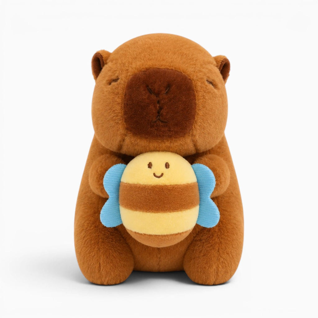 Pluschtierland Capybara Kuscheltier mit Kleiner Biene Capybara Kuscheltier mit Kleiner Biene