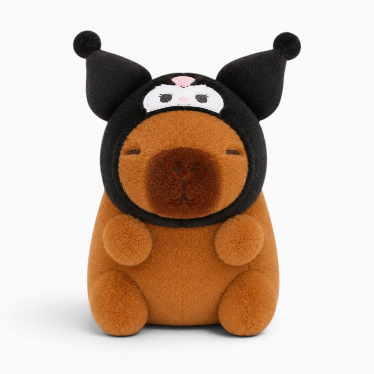 Pluschtierland Capybara Kuscheltier mit Kuromi Mütze Capybara Kuscheltier mit Kuromi Mütze