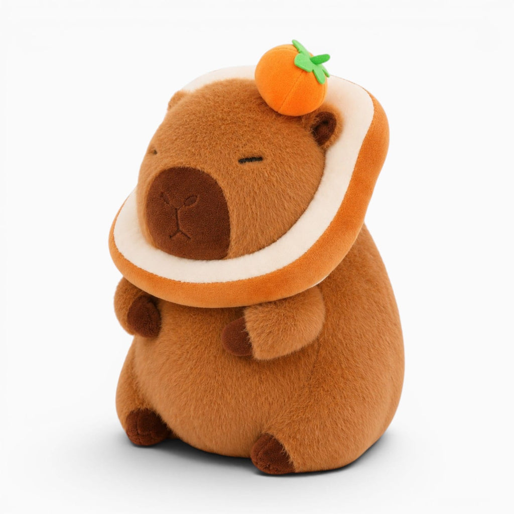 Pluschtierland Capybara Kuscheltier mit Orangenscheibe Capybara Kuscheltier mit Orangenscheibe