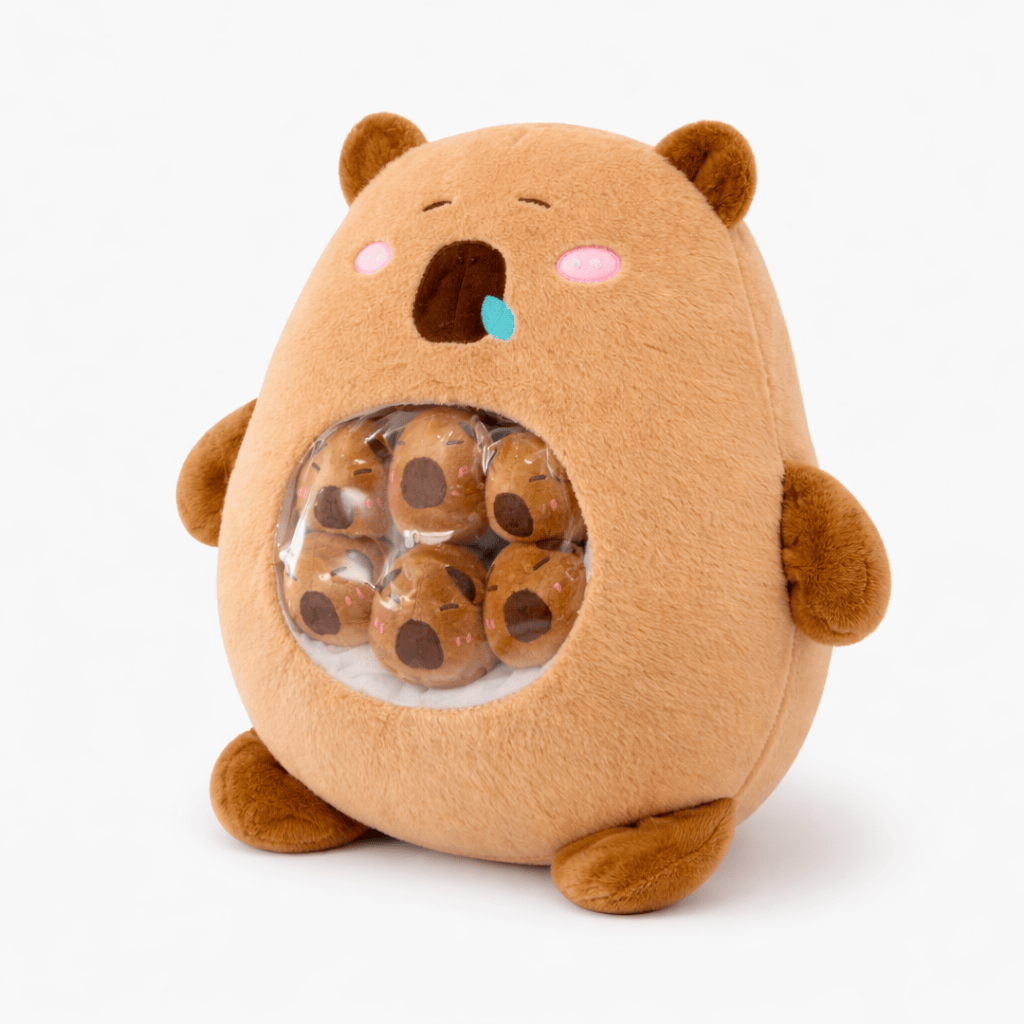 Pluschtierland Capybara Plüschtier Kissen mit Snack Fach Capybara Plüschtier Kissen mit Snack Fach