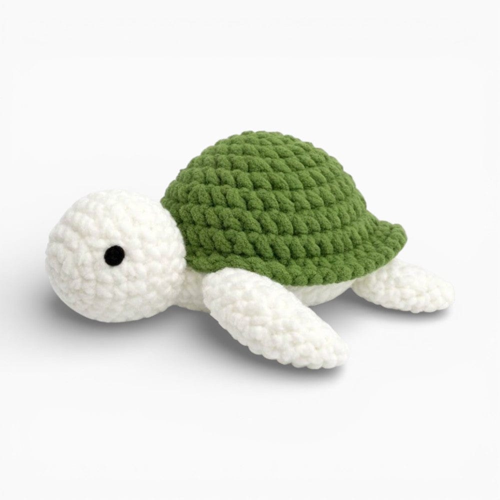 Pluschtierland Gehäkelte Schildkröte Kuscheltier grün weiß Gehäkelte Schildkröte Kuscheltier grün weiß