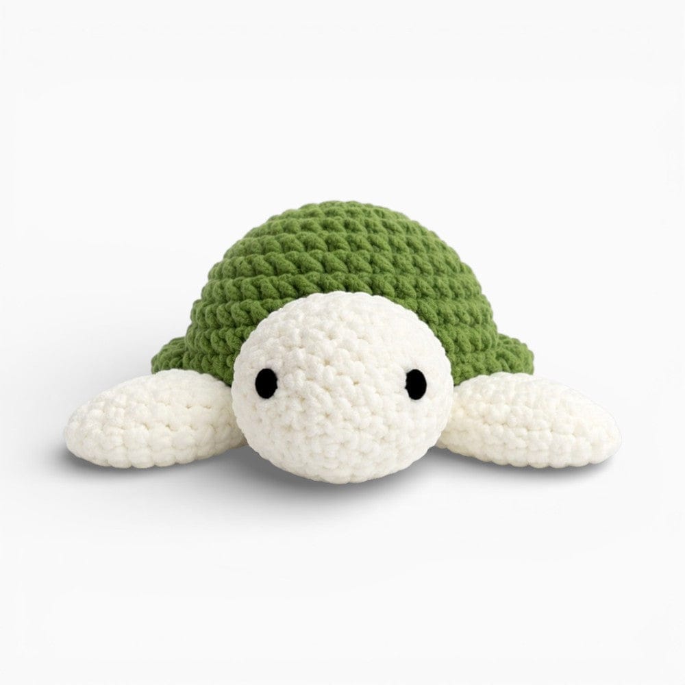 Pluschtierland Gehäkelte Schildkröte Kuscheltier grün weiß Gehäkelte Schildkröte Kuscheltier grün weiß