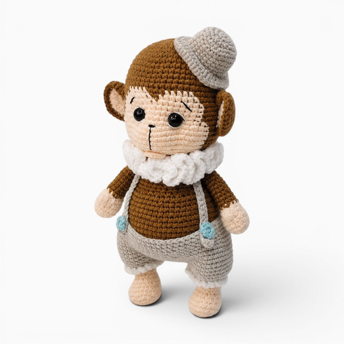 Pluschtierland Gehäkeltes Affen Kuscheltier mit Hut Gehäkeltes Affen Kuscheltier mit Hut