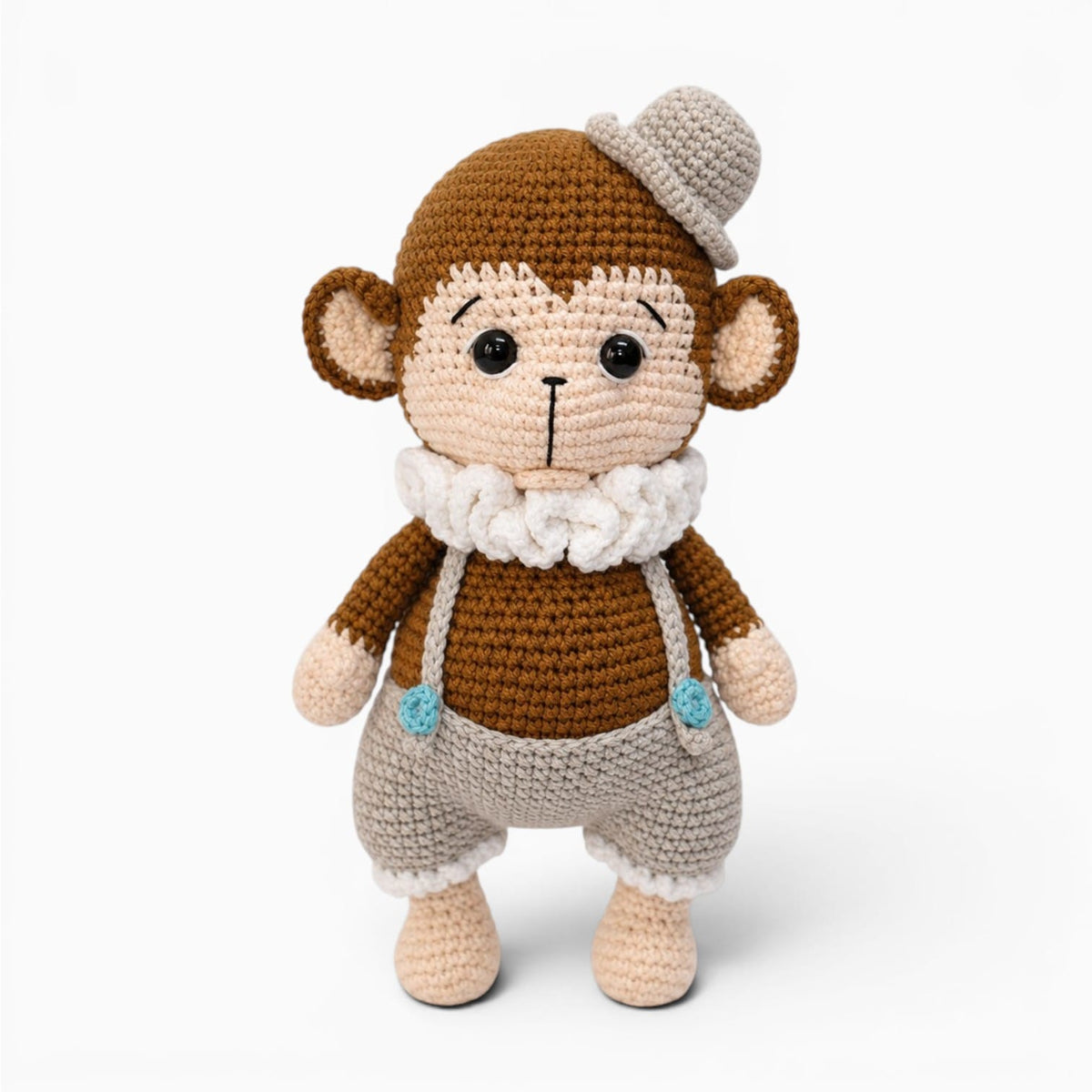 Pluschtierland Gehäkeltes Affen Kuscheltier mit Hut Gehäkeltes Affen Kuscheltier mit Hut