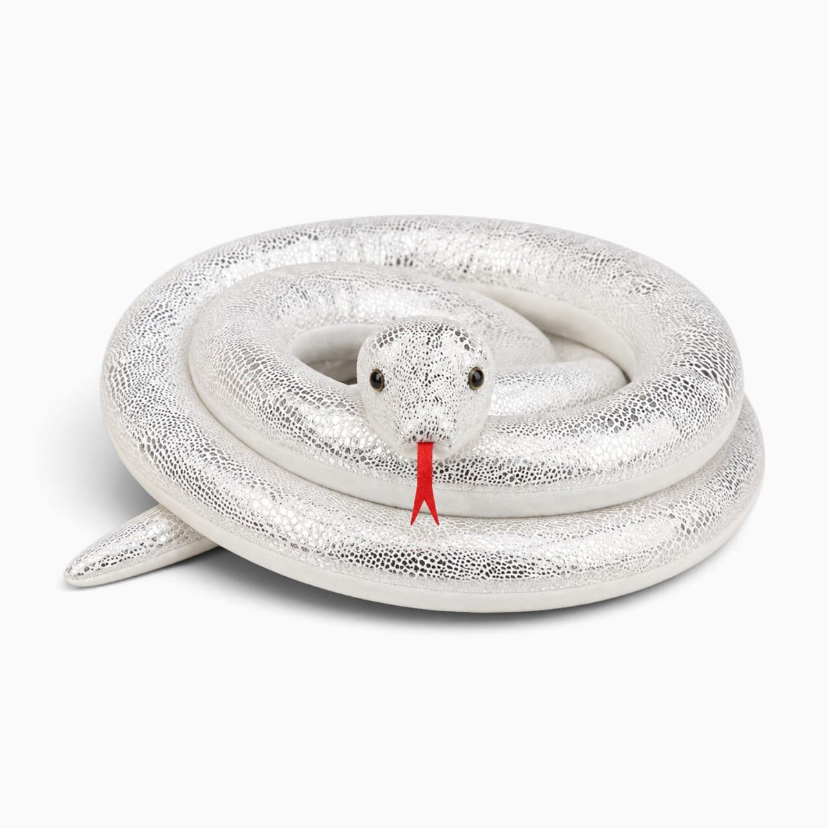 Pluschtierland Glänzend weißes Schlangen-Kuscheltier Glänzend weißes Schlangen-Kuscheltier