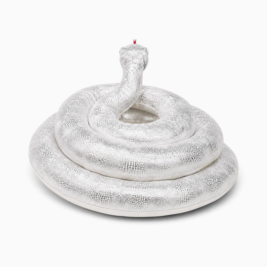 Pluschtierland Glänzend weißes Schlangen-Kuscheltier Glänzend weißes Schlangen-Kuscheltier