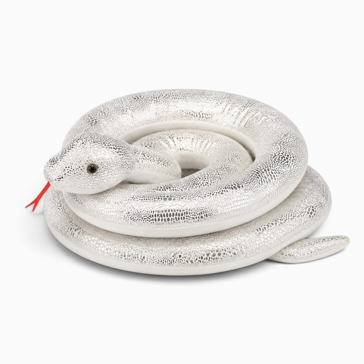 Pluschtierland Glänzend weißes Schlangen-Kuscheltier Glänzend weißes Schlangen-Kuscheltier