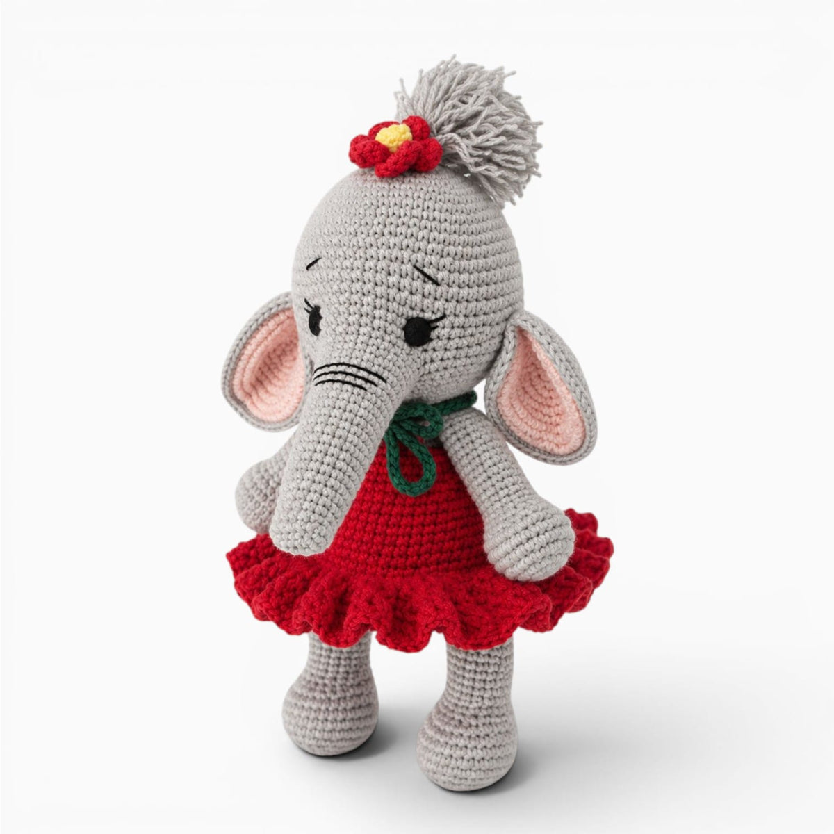 Pluschtierland Graues gehäkeltes Elefanten Kuscheltier Graues gehäkeltes Elefanten Kuscheltier