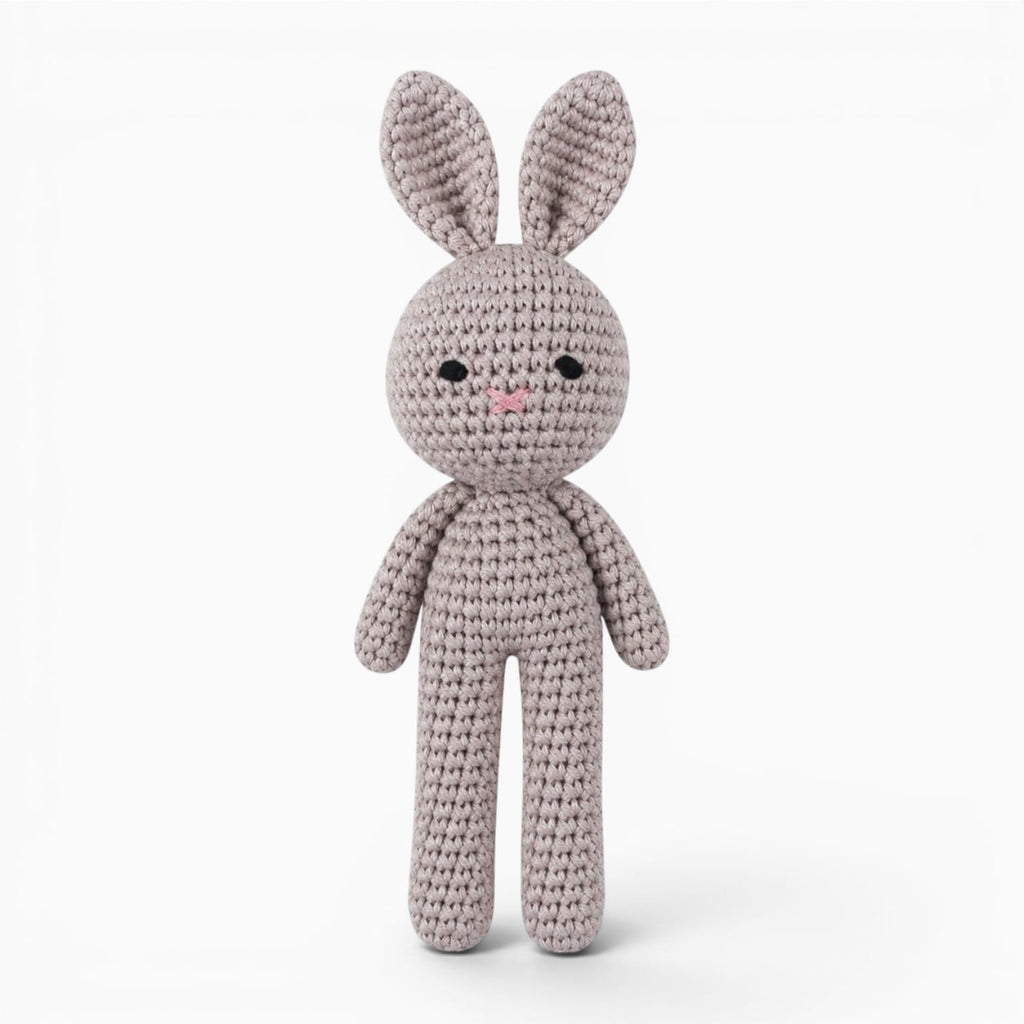 Pluschtierland Graues gehäkeltes Hasen Kuscheltier Graues gehäkeltes Hasen Kuscheltier