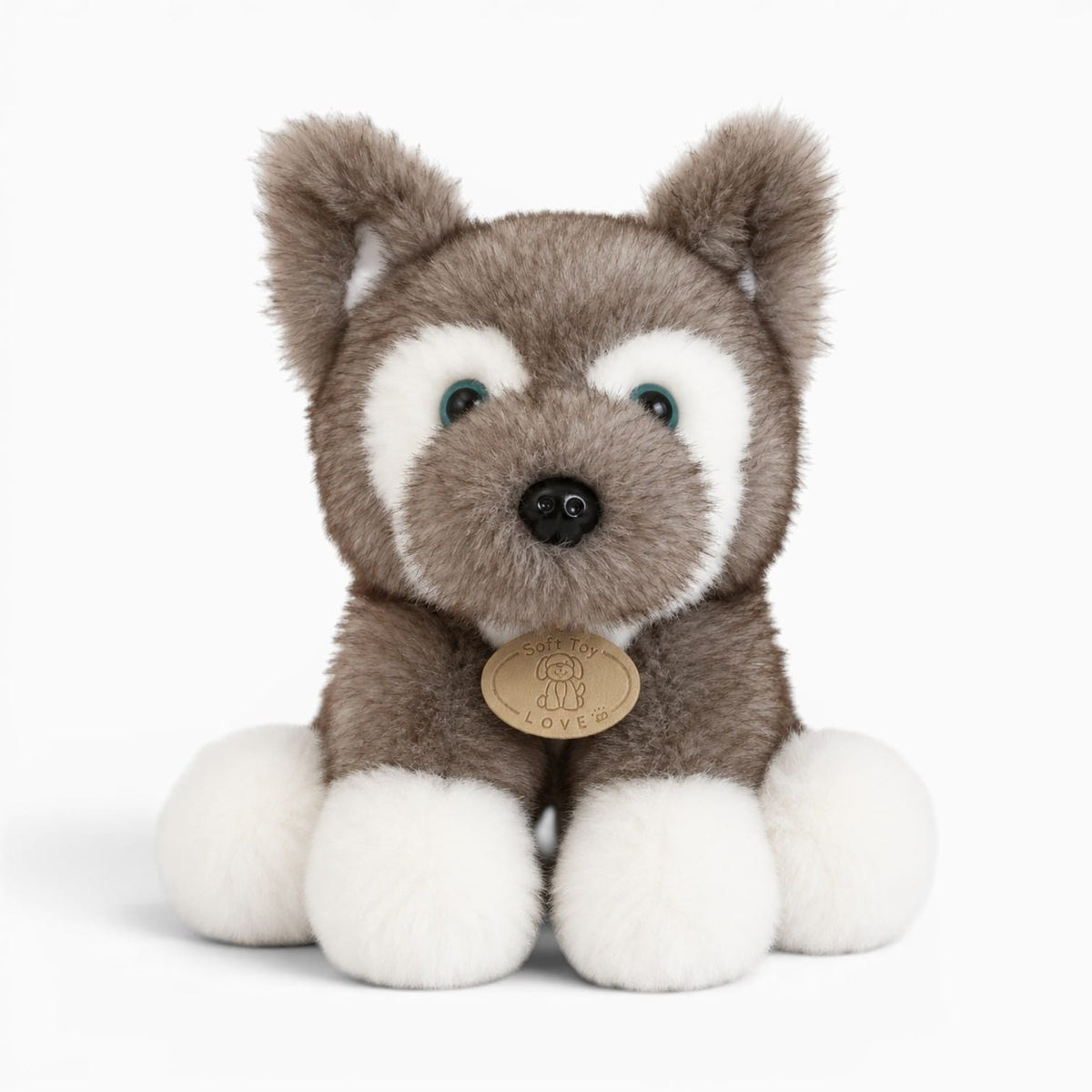Pluschtierland Graues Husky-Kuscheltier Graues Husky-Kuscheltier