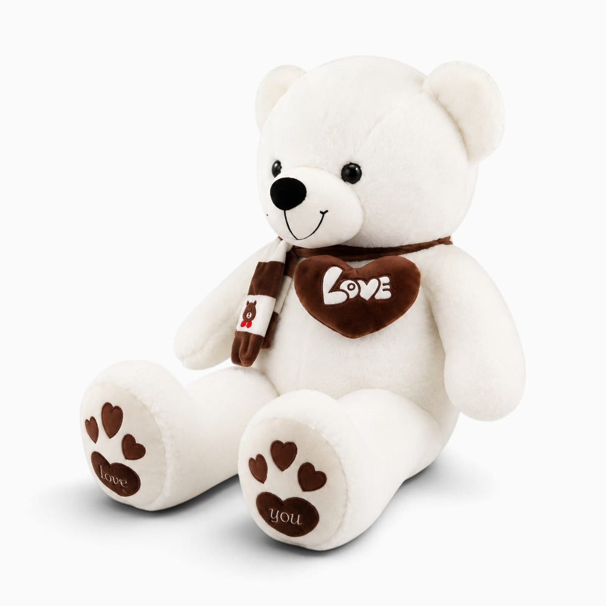 Pluschtierland Großer weißer Teddybär mit Schal Großer weißer Teddybär mit Schal