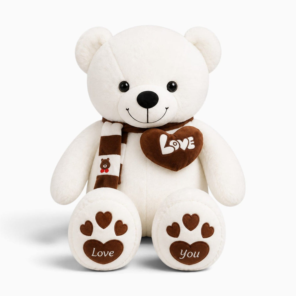 Pluschtierland Großer weißer Teddybär mit Schal Großer weißer Teddybär mit Schal