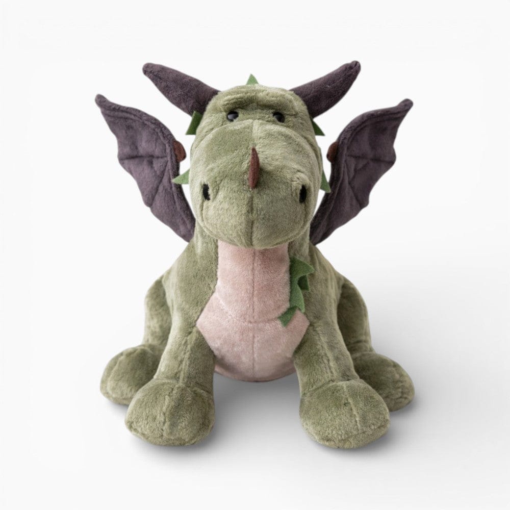 Pluschtierland Grünes Drachen-Kuscheltier mit lila Flügeln Grünes Drachen-Kuscheltier mit lila Flügeln