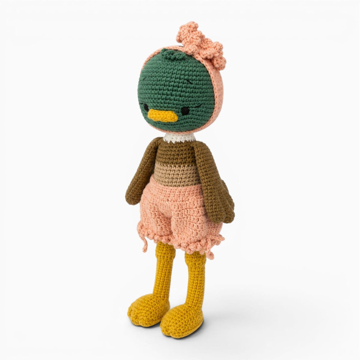 Pluschtierland Grünes gehäkeltes Enten Kuscheltier Grünes gehäkeltes Enten Kuscheltier
