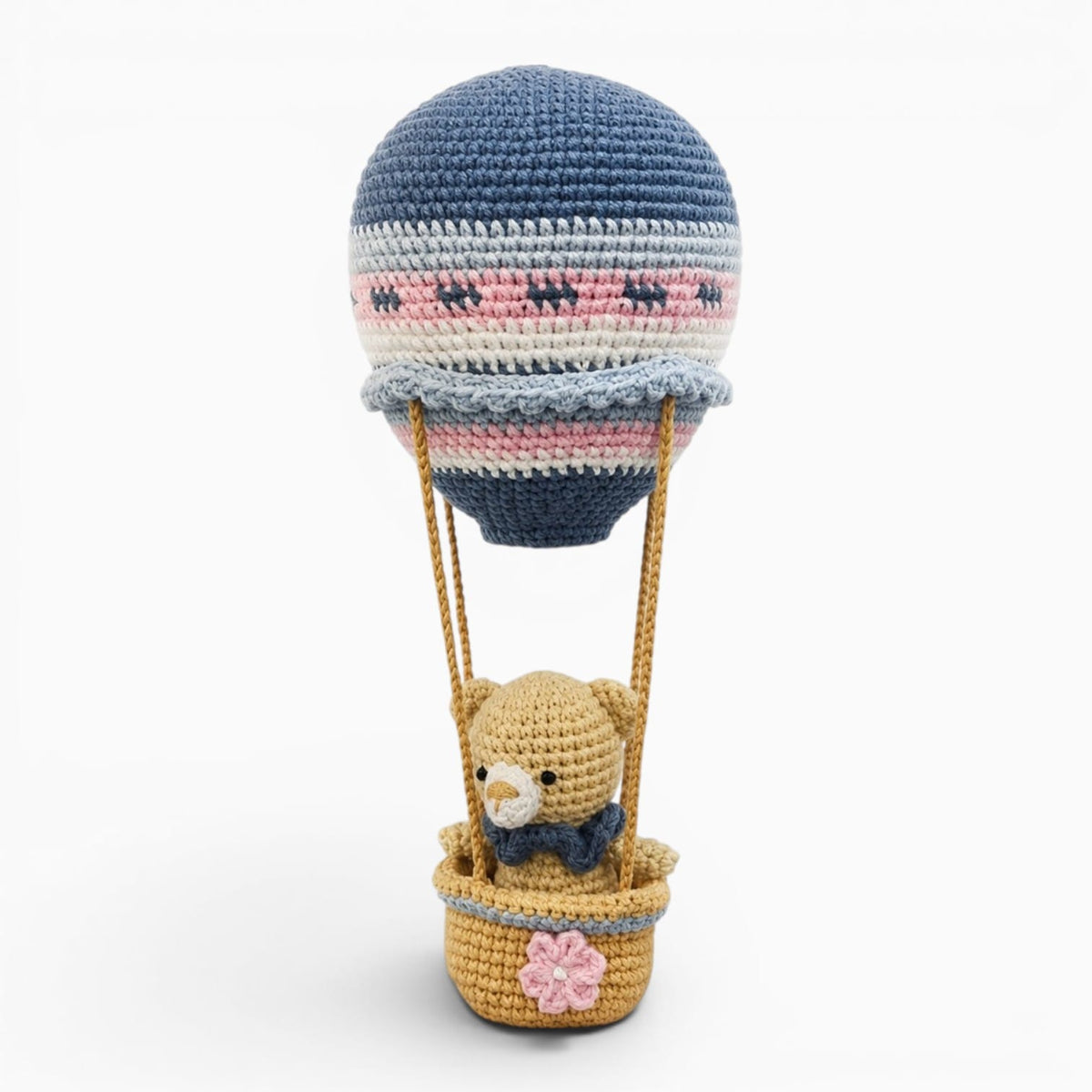 Pluschtierland Handgehäkelter Heißluftballon mit Teddy Handgehäkelter Heißluftballon mit Teddy