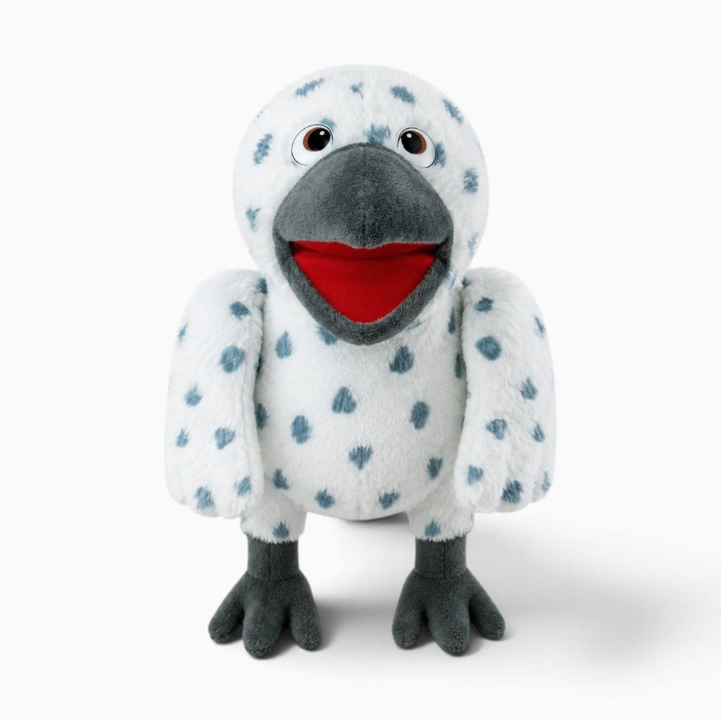 Pluschtierland Hellblau gefleckte Eulen-Handpuppe Hellblau gefleckte Eulen-Handpuppe