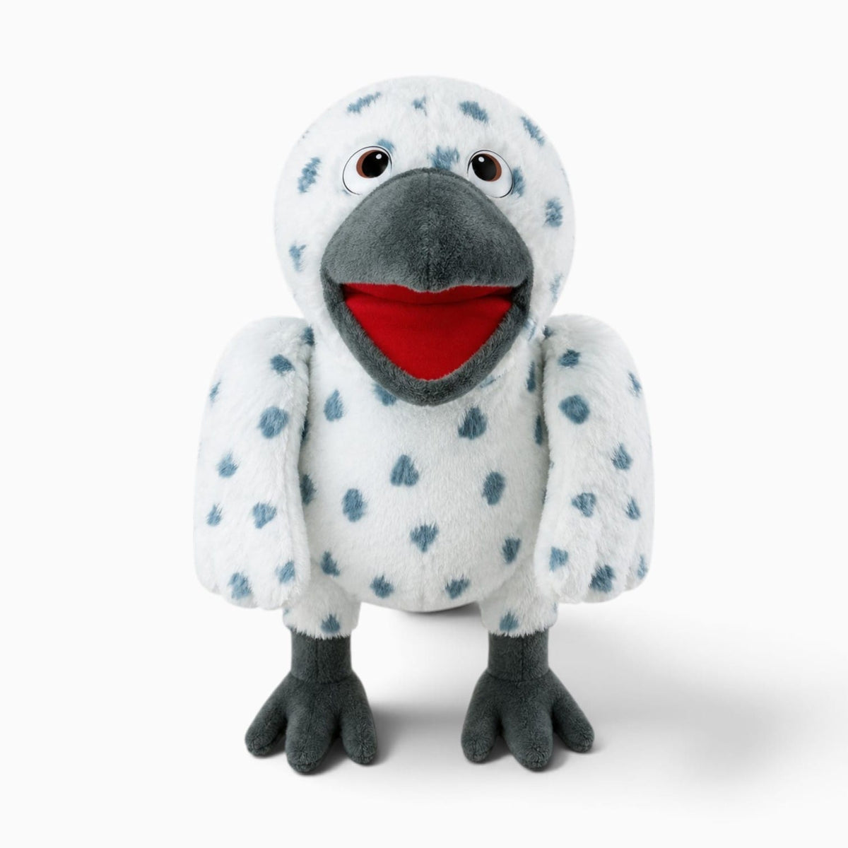 Pluschtierland Hellblau gefleckte Eulen-Handpuppe Hellblau gefleckte Eulen-Handpuppe