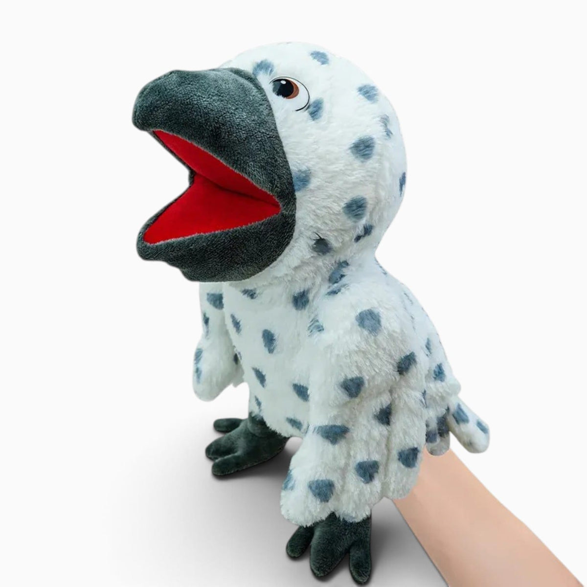 Pluschtierland Hellblau gefleckte Eulen-Handpuppe Hellblau gefleckte Eulen-Handpuppe