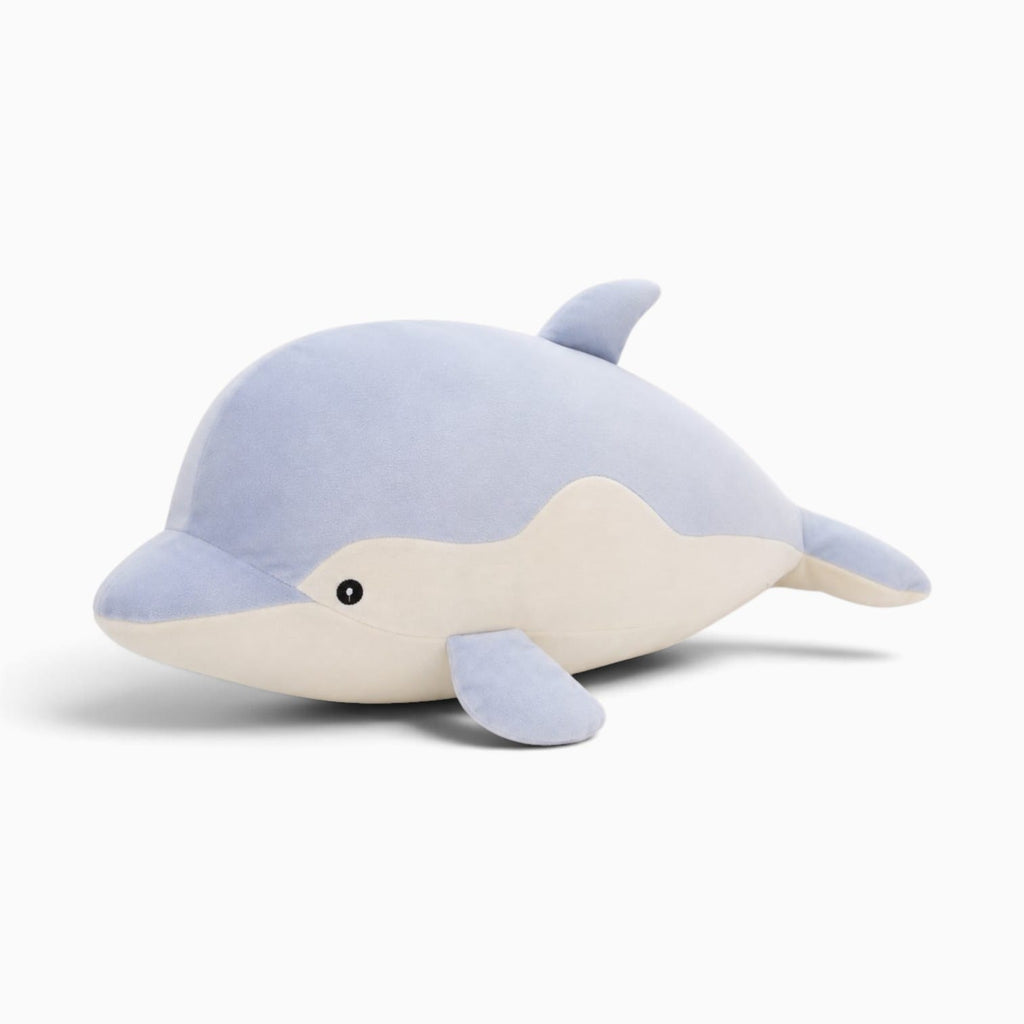 Pluschtierland Hellblau-weißes Delfin-Kuscheltier Hellblau-weißes Delfin-Kuscheltier