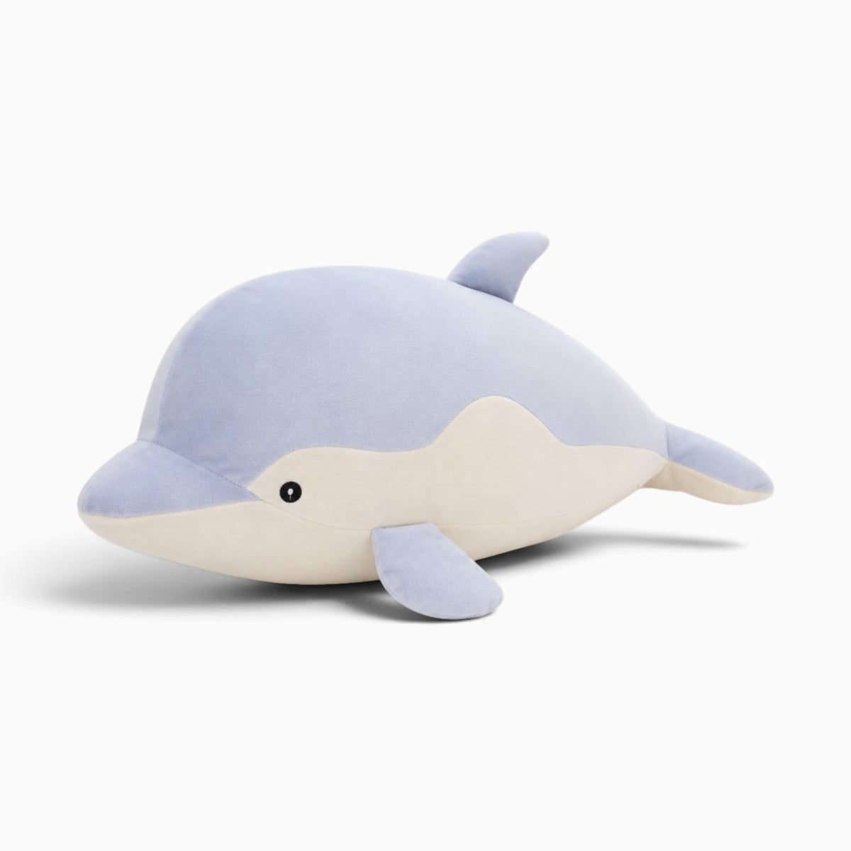Pluschtierland Hellblau-weißes Delfin-Kuscheltier Hellblau-weißes Delfin-Kuscheltier